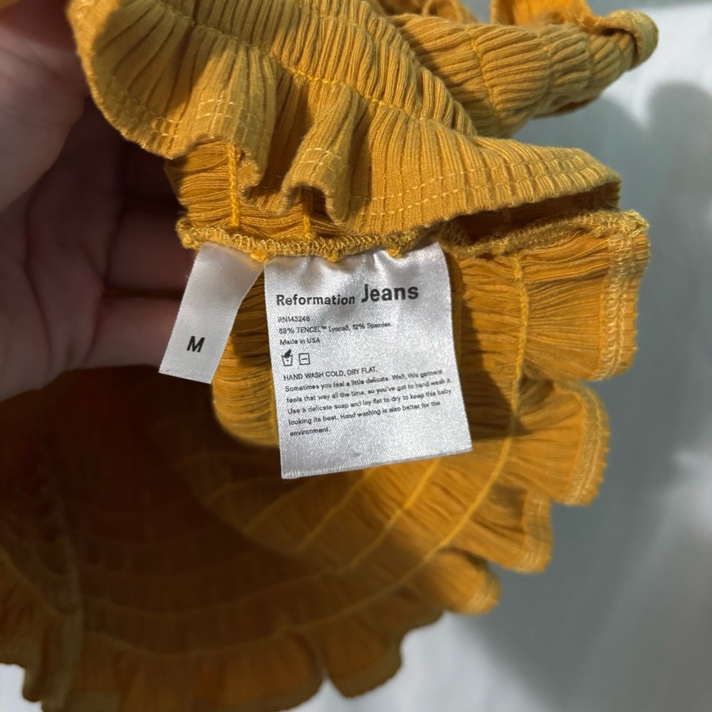 Reformation Mustard Ruffle Crop Top - Picture 5 of 5
